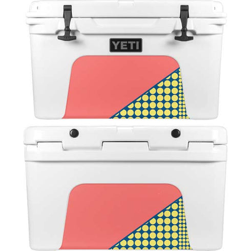 Coral Diagonal Split YETI Tundra 45 Hard Cooler Skin