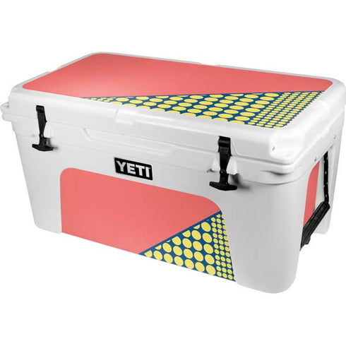 Coral Diagonal Split YETI Tundra 65 Hard Cooler Skin