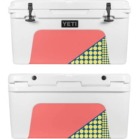 Coral Diagonal Split YETI Tundra 65 Hard Cooler Skin