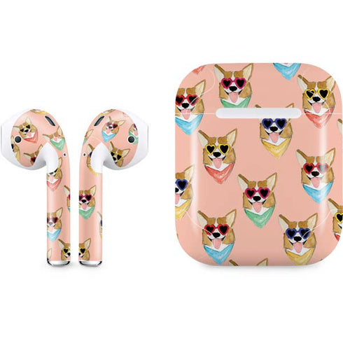 Bouffants and Broken Hearts Corgi Love Apple AirPods Skin