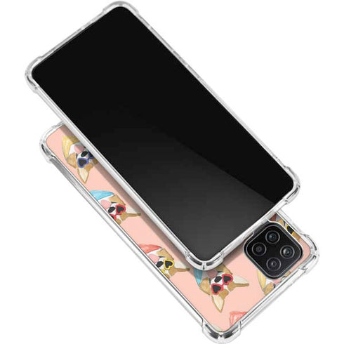 Bouffants and Broken Hearts Corgi Love Galaxy A12 Clear Case