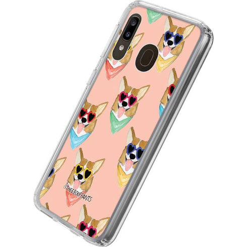 Bouffants and Broken Hearts Corgi Love Galaxy A20 Clear Case