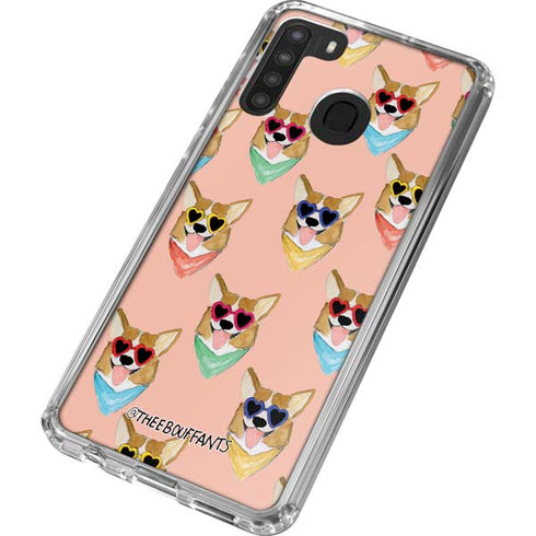 Bouffants and Broken Hearts Corgi Love Galaxy A21 Clear Case