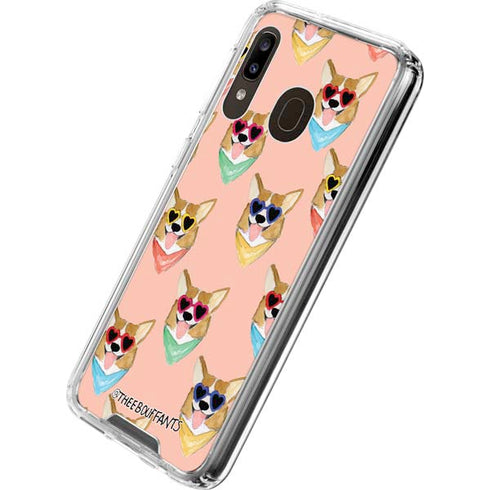 Bouffants and Broken Hearts Corgi Love Galaxy A30 Clear Case