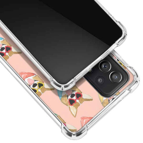 Bouffants and Broken Hearts Corgi Love Galaxy A52 5G Clear Case