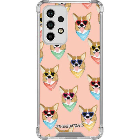 Bouffants and Broken Hearts Corgi Love Galaxy A53 5G Clear Case