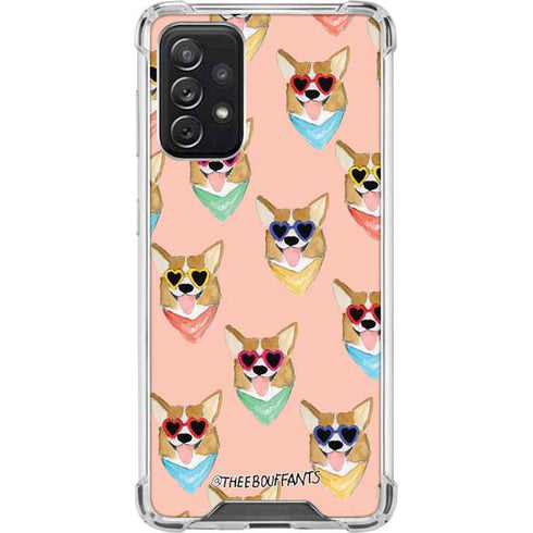 Bouffants and Broken Hearts Corgi Love Galaxy A72 5G Clear Case