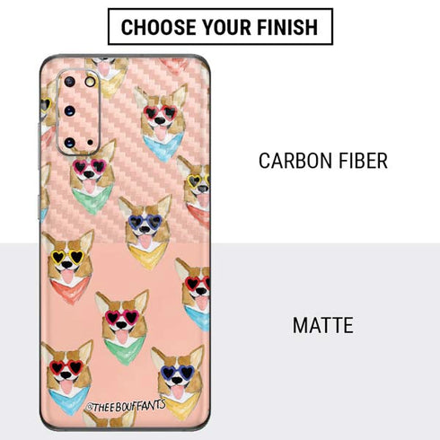 Bouffants and Broken Hearts Corgi Love Galaxy S20 Skin