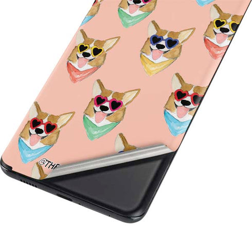 Bouffants and Broken Hearts Corgi Love Galaxy S21 5G Skin