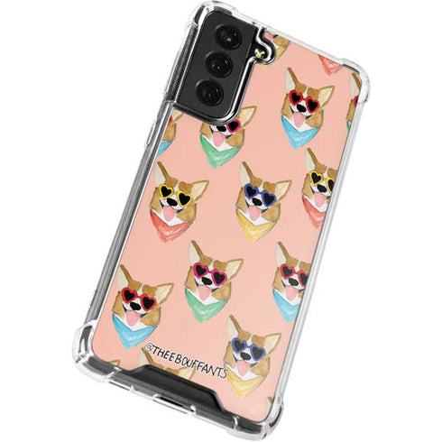 Bouffants and Broken Hearts Corgi Love Galaxy S22 Clear Case