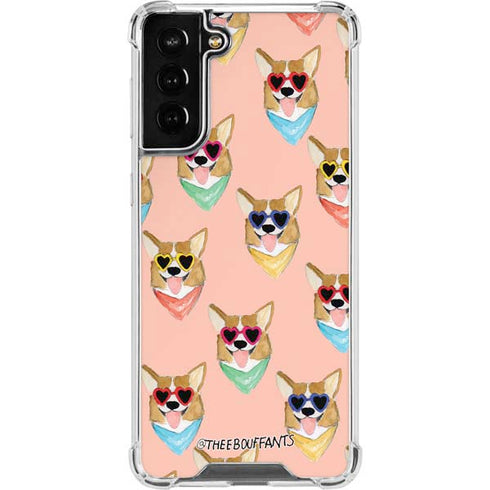 Bouffants and Broken Hearts Corgi Love Galaxy S22 Plus Clear Case