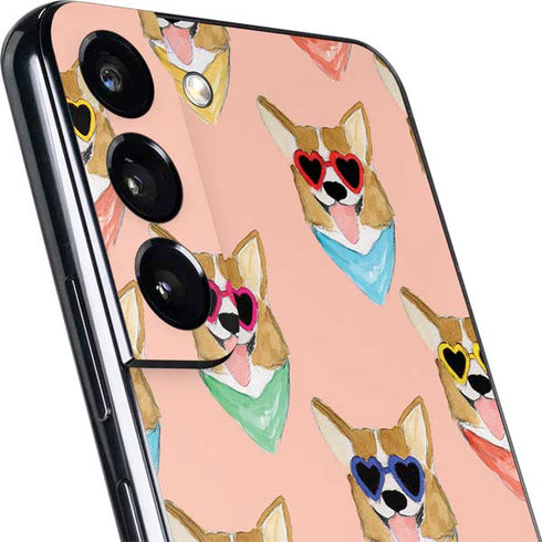 Bouffants and Broken Hearts Corgi Love Galaxy S22 Skin