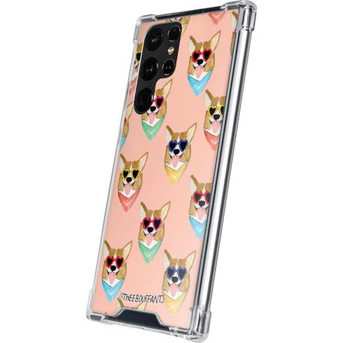 Bouffants and Broken Hearts Corgi Love Galaxy S22 Ultra Clear Case
