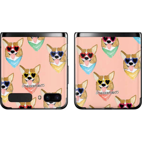 Bouffants and Broken Hearts Corgi Love Galaxy Z Flip Skin