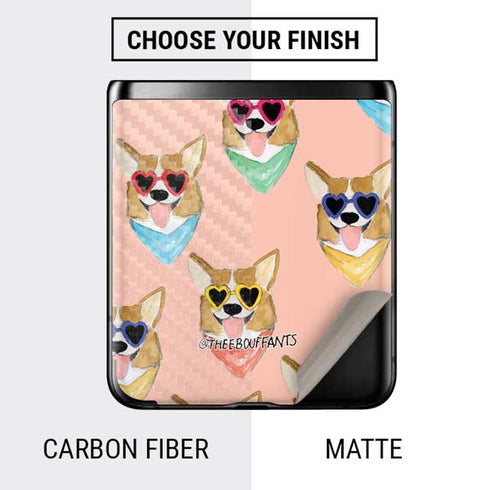 Bouffants and Broken Hearts Corgi Love Galaxy Z Flip Skin
