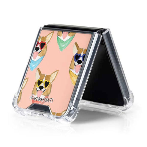 Bouffants and Broken Hearts Corgi Love Galaxy Z Flip5 5G Clear Case