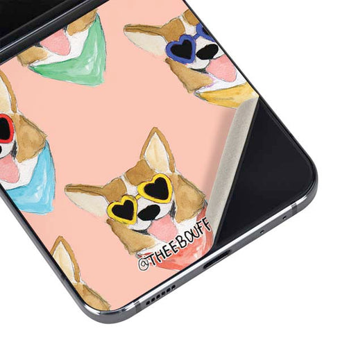 Bouffants and Broken Hearts Corgi Love Galaxy Z Flip5 5G Skin