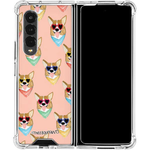 Bouffants and Broken Hearts Corgi Love Galaxy Z Fold4 5G Clear Case