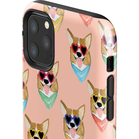 Bouffants and Broken Hearts Corgi Love iPhone 11 Pro Max Impact Case