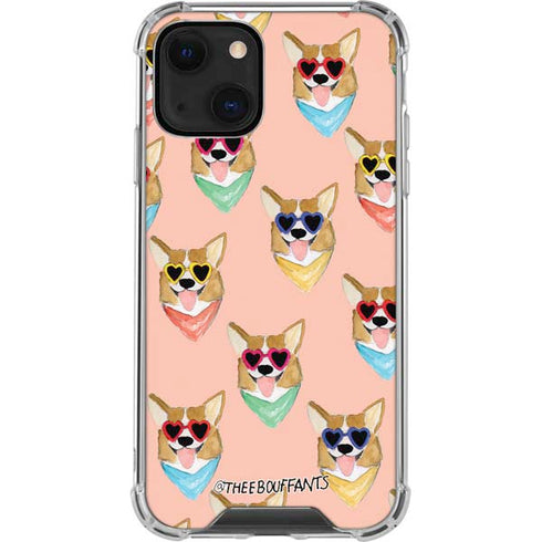 Bouffants and Broken Hearts Corgi Love iPhone 13 Mini Clear Case