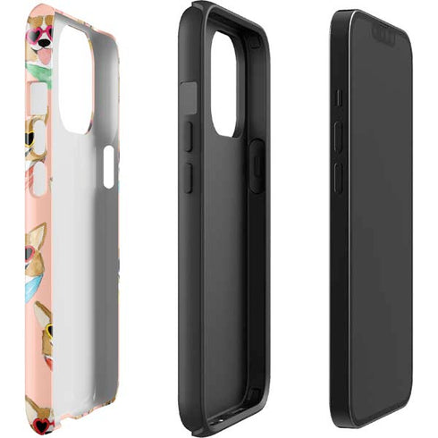 Bouffants and Broken Hearts Corgi Love iPhone 13 Pro Max Impact Case