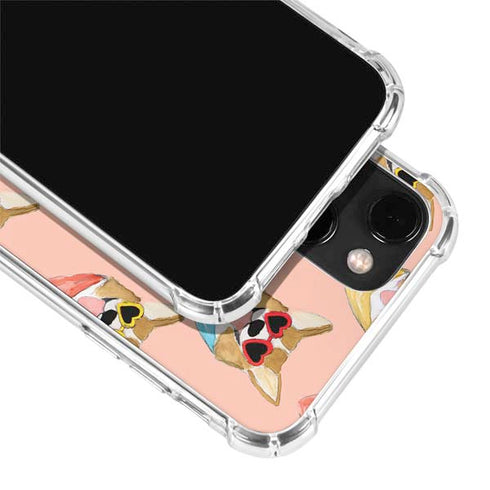 Bouffants and Broken Hearts Corgi Love iPhone 14 Plus Clear Case