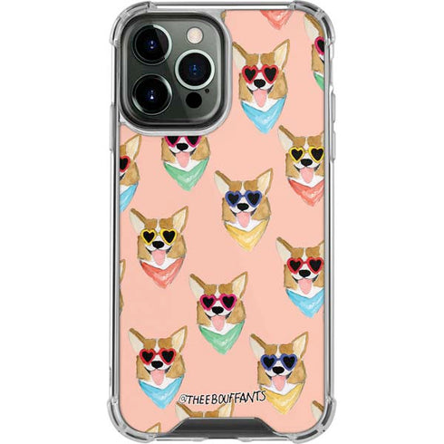 Bouffants and Broken Hearts Corgi Love iPhone 14 Pro Max Clear Case
