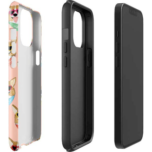 Bouffants and Broken Hearts Corgi Love iPhone 15 Pro Max Impact Case