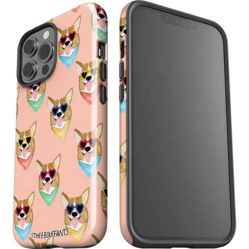 Bouffants and Broken Hearts Corgi Love iPhone 15 Pro Max Impact Case