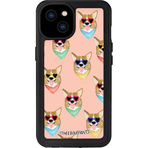 Bouffants and Broken Hearts Corgi Love iPhone 15 Plus Waterproof Case