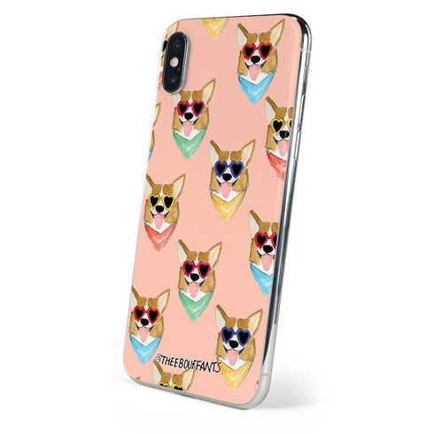 Bouffants and Broken Hearts Corgi Love iPhone X Skin