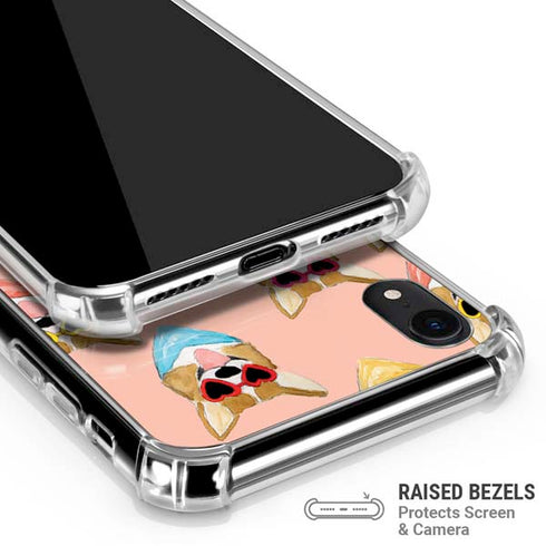 Bouffants and Broken Hearts Corgi Love iPhone XR Clear Case