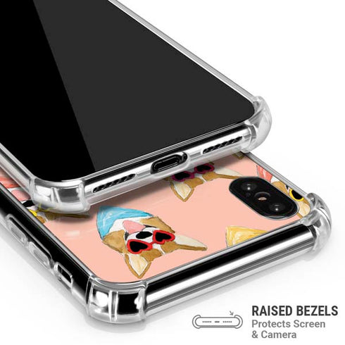 Bouffants and Broken Hearts Corgi Love iPhone XS Max Clear Case