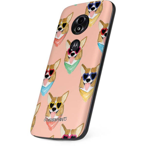 Bouffants and Broken Hearts Corgi Love Moto E5 Play Skin