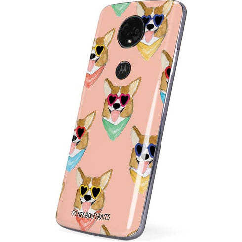 Bouffants and Broken Hearts Corgi Love Moto E5 Plus Skin