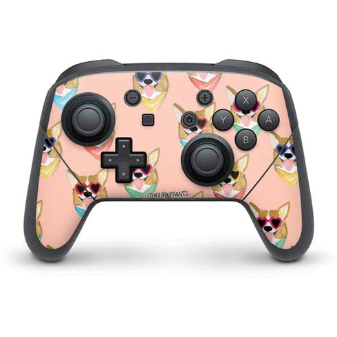 Bouffants and Broken Hearts Corgi Love Nintendo Switch Pro Controller Skin
