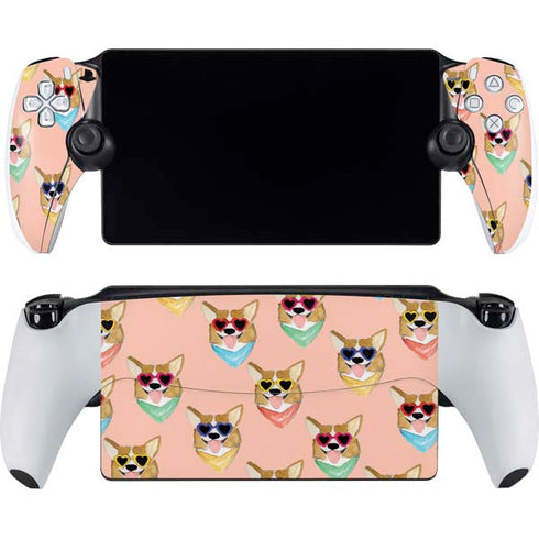 Bouffants and Broken Hearts Corgi Love PlayStation Portal Remote Player Skin