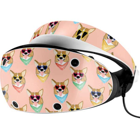 Bouffants and Broken Hearts Corgi Love PlayStation VR2 Skin