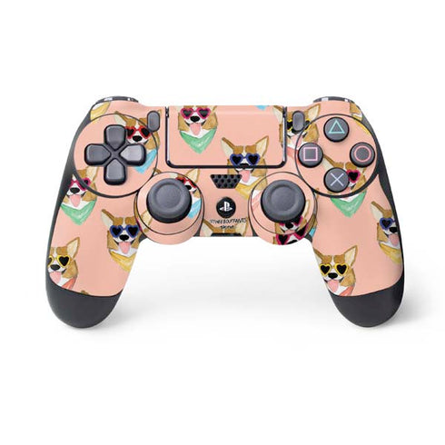 Bouffants and Broken Hearts Corgi Love PS4 Controller Skin