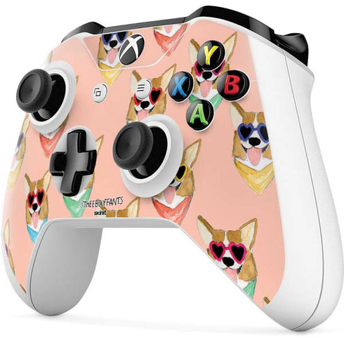 Bouffants and Broken Hearts Corgi Love Xbox One S Controller Skin