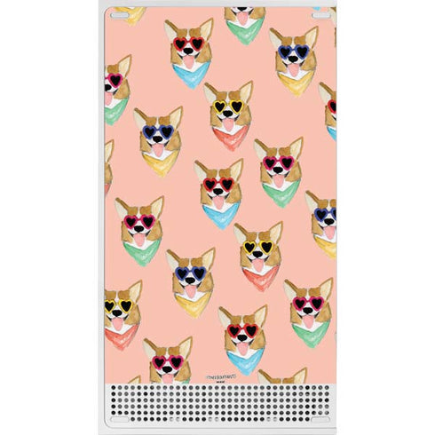 Bouffants and Broken Hearts Corgi Love Xbox Series S Console Skin