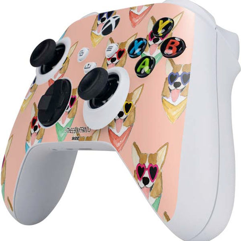 Bouffants and Broken Hearts Corgi Love Xbox Series S Controller Skin