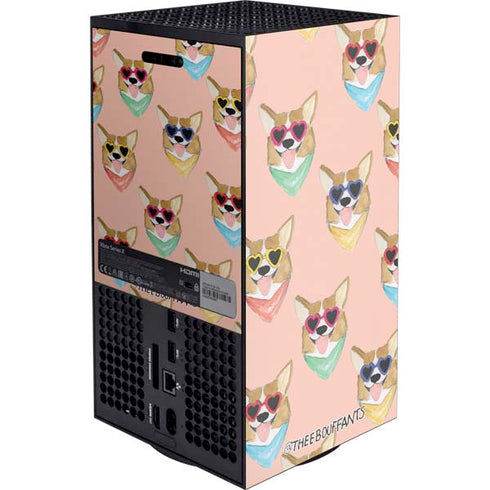 Bouffants and Broken Hearts Corgi Love Xbox Series X Console Skin