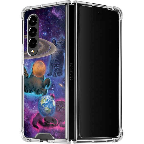 Vincent Hie Cosmic Kittens Galaxy Z Fold4 5G Clear Case