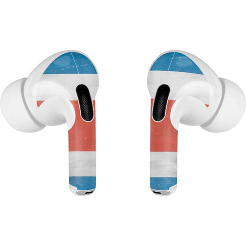 Costa Rican Flag Distressed AirPods Pro 2nd Gen Skin