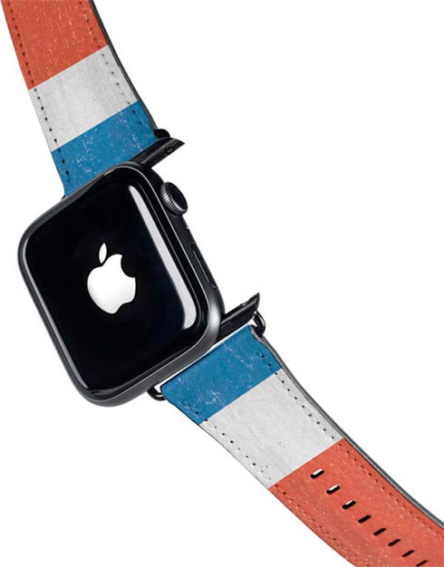 Costa Rican Flag Distressed Apple Watch Band 42-44mm