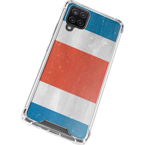 Costa Rican Flag Distressed Galaxy A12 Clear Case