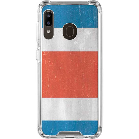 Costa Rican Flag Distressed Galaxy A30 Clear Case