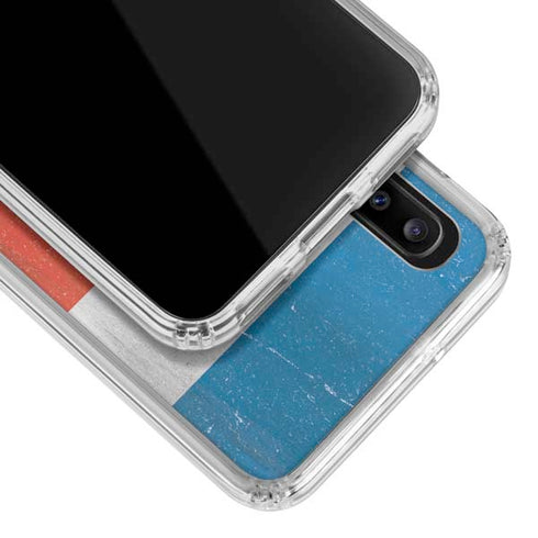 Costa Rican Flag Distressed Galaxy A30 Clear Case