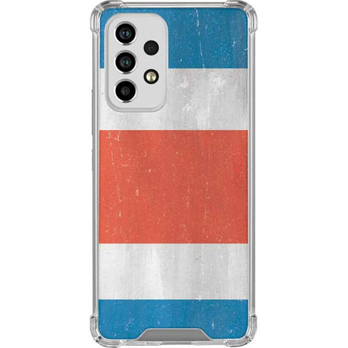 Costa Rican Flag Distressed Galaxy A53 5G Clear Case